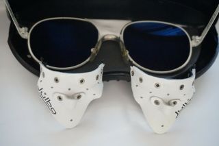 VINTAGE JULBO MADE IN FRANCE WHITE SUNGLASSES WITH CASE SMALL SIZES 7