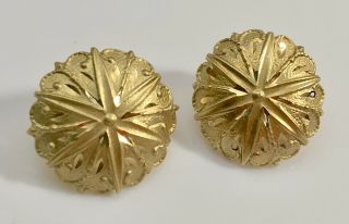 Gorgeous Vintage 14k Solid Yellow Gold Earrings
