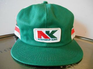 Vintage Northrup King K - Brand Hat Tri - Color Farm Seed Feed Foam Removed