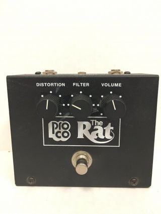 Proco Vintage Rat Distortion Filter Pedal Black Face Guitar/amp