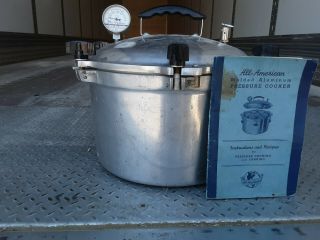 All American Pressure Canner Cooker 921 Heavy Aluminum 21 - 1/2 Qt Vintage Gauge