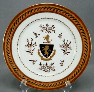 Vintage Porcelaine De Paris French Cromwell Family Armorial Crest Dinner Plate