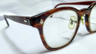 Vintage Ao American Optical Z87 Glasses Eyeglasses Frames Amber Tart Arnel Style