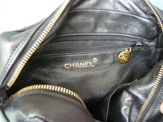 Vintage Chanel Black Soft Leather Quilted Shoulder Bag w/Twisted Strap 4