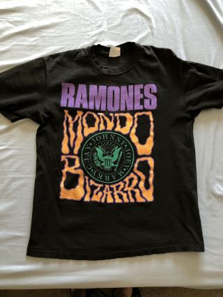 Vintage Ramones Mondo Bizarro North America Tour Shirt - Sz L - 1992 Distressed