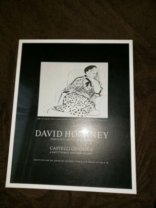 David Hockney Vintage Print Framed Poster Castelli Graphics 1981 17 " X 21 "