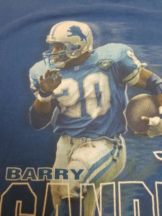 VTG 90 ' s Barry Sanders Detroit Lions Shirt XL Salem Sportswear Single Stitch 5