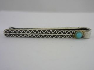 Stunning Vintage Turquoise & Sterling Silver Cufflinks & Tie Pin Set - Israel 4
