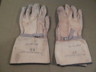 Wwii / Ww2 U.  S.  Army Leather & Canvas Work Gloves,  Type B - 11,  Large Size,