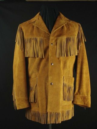 Vintage Schott Nyc Western Leather Suede Fringe Jacket 42