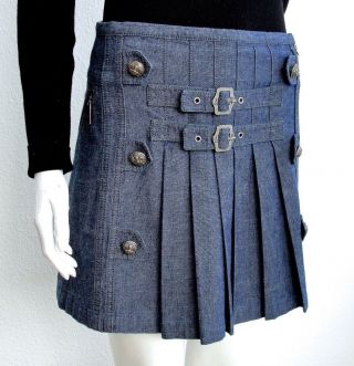 Dior By Galliano Pleated Mini Skirt Sz Fr 36 - Us 4