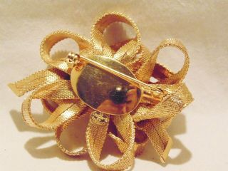 VINTAGE COUTURE CHRISTIAN DIOR GOLD PLATED WIRE MESH BOW BROOCH DATED 1964 6