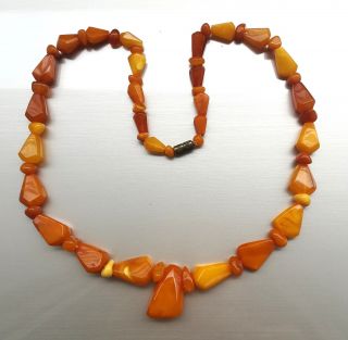 Vintage Natural Baltic Butterscotch Yellow Amber Necklace Beads 19 Gr