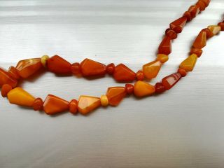 VINTAGE NATURAL BALTIC BUTTERSCOTCH YELLOW AMBER NECKLACE BEADS 19 gr 6
