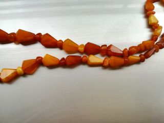 VINTAGE NATURAL BALTIC BUTTERSCOTCH YELLOW AMBER NECKLACE BEADS 19 gr 7