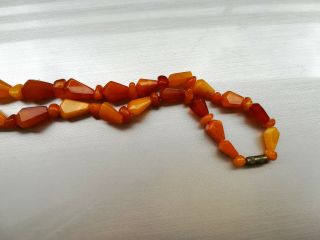 VINTAGE NATURAL BALTIC BUTTERSCOTCH YELLOW AMBER NECKLACE BEADS 19 gr 8
