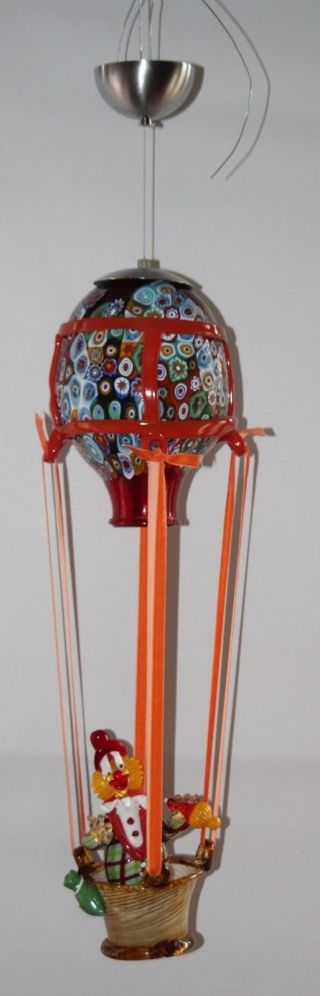 CC Zecchin - Murano Art Glass - Suspended Hot Air Balloon with Clowns - Rare 2
