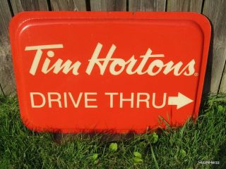 Vintage Advertising Drive Thru Sign Tim Hortons Coffee Ohio