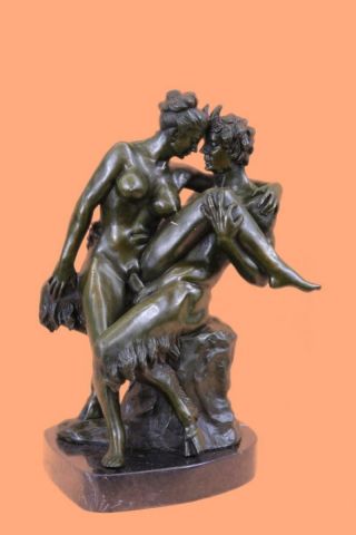 Vintage Mavchi Erotic Bronze - Risque Devil Woman - Satyr Nymph