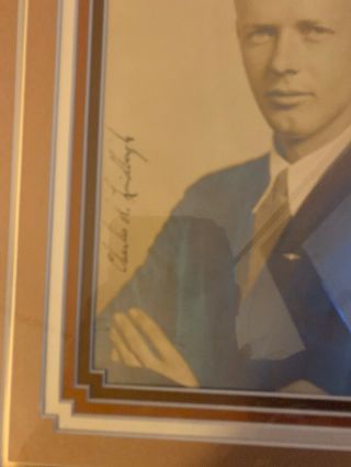 Charles A.  Lindbergh Signed Framed Color Photo Rare 2