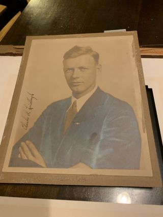 Charles A.  Lindbergh Signed Framed Color Photo Rare 6