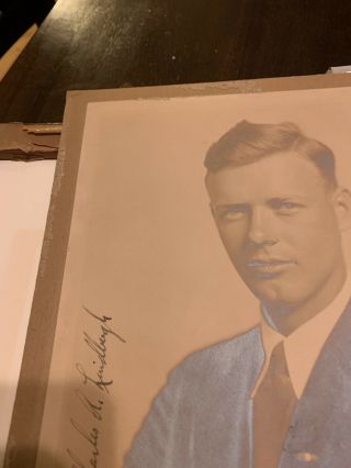 Charles A.  Lindbergh Signed Framed Color Photo Rare 9