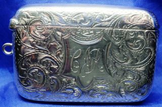 Edwardian Solid Silver Double Width Vesta Case By Harry Hayes B 
