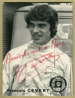 Francois Cevert (1944 - 1973) - Famous French Racing Driver - Rare Signed Photo