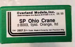 Overland Models N 2857.  3 Southern Pacific OHIO CRANE SPMW 8300 BRASS RARE 9