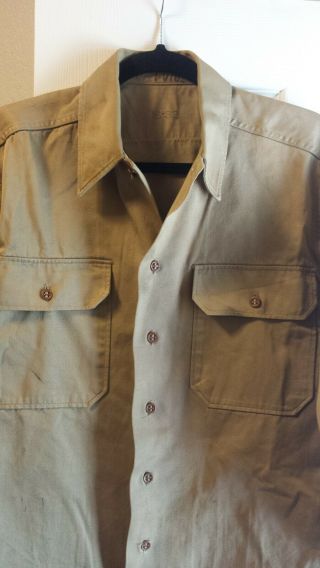 Authentic 1940 ' s WW2 US Military cotton Shirt with Patch 4