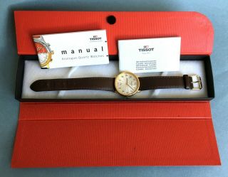 Vintage Gents Tissot Quartz Watch T882k Boxed Paperwork Mens Wristwatch