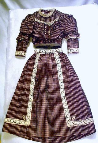 Magnificent Victorian Style Dress For Antique French Fashion Or China Head Doll