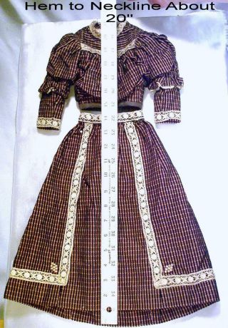 Magnificent Victorian Style Dress For Antique French Fashion or China Head Doll 2