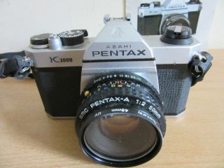 Vintage Asahi Pentax K1000 camera w/ SMC Pentax - A 1:2 50mm Lens 2