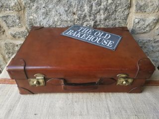 A Stunning Vintage Leather Suitcase By Boswell
