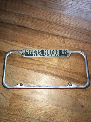 Vintage Myers Motors Co Hayward California 1950’s License Plate Frame