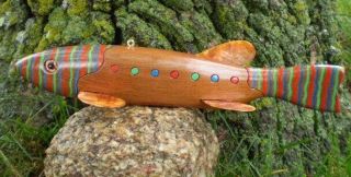Jay Mcevers Fish Decoy Magnum Dark Runner Fishing Lure Rod Ice Carved Wood Spear