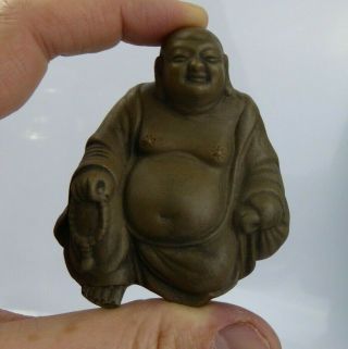 Chinese Yixing Zisha Pottery Buddha Figure - Foo Dog Seal Mark Republic ? Shiwan