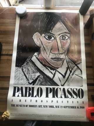 Vintage 1980 Pablo Picasso Poster “a Retrospective” Moma