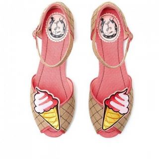 Miss L Fire Gelato Ice Cream Cone Sandals - Vintage Inspired Size 40 - 9 To 9.  5