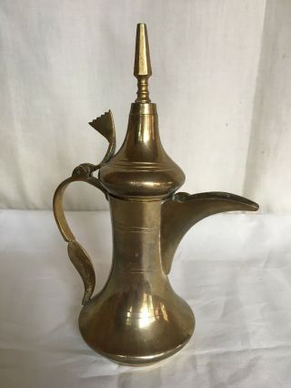 Vintage Antique Bedouin Islamic Arabic Brass Coffee Pot Dallah Middle Eastern