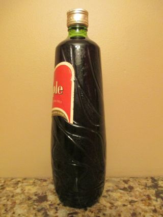 Vintage Gallo Red Ripple Wine Bottle - 4/5 Quart - Green Sculpted Glass 2