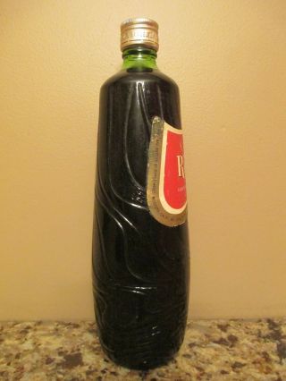 Vintage Gallo Red Ripple Wine Bottle - 4/5 Quart - Green Sculpted Glass 4