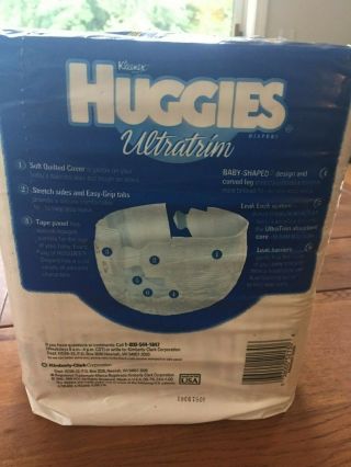Vintage pack of 22 Huggies Ultratrim Baby Diapers Size 5 for Him 2