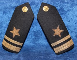 Vintage Pair Us Navy Lt Junior Grade Line Officer Hallmark Shoulder Boards 4939