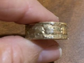 Antique Victorian Wide 9kt Gold Ornate Wedding Cigar Band Ring Sz 7 1/2