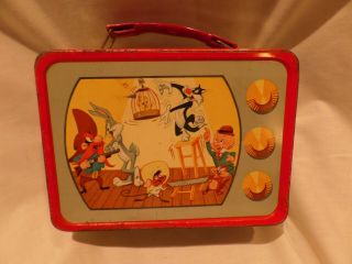 Vintage Rare 1959 " Sylvester Loony Tunes " Metal Lunch Box By Thermos
