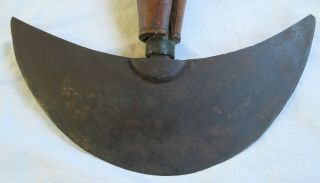 Crescent Round Leather Knife Early Vtg Old Antique Tool 3