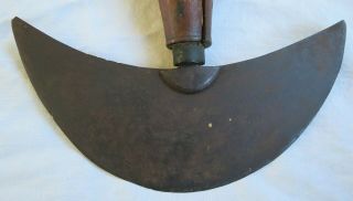 Crescent Round Leather Knife Early Vtg Old Antique Tool 4
