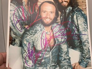 Vintage HAND SIGNED THE BEE GEES Autographed On 8x10 Photo 2